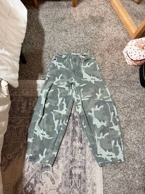 bohme Green Camo Straight Leg Jeans